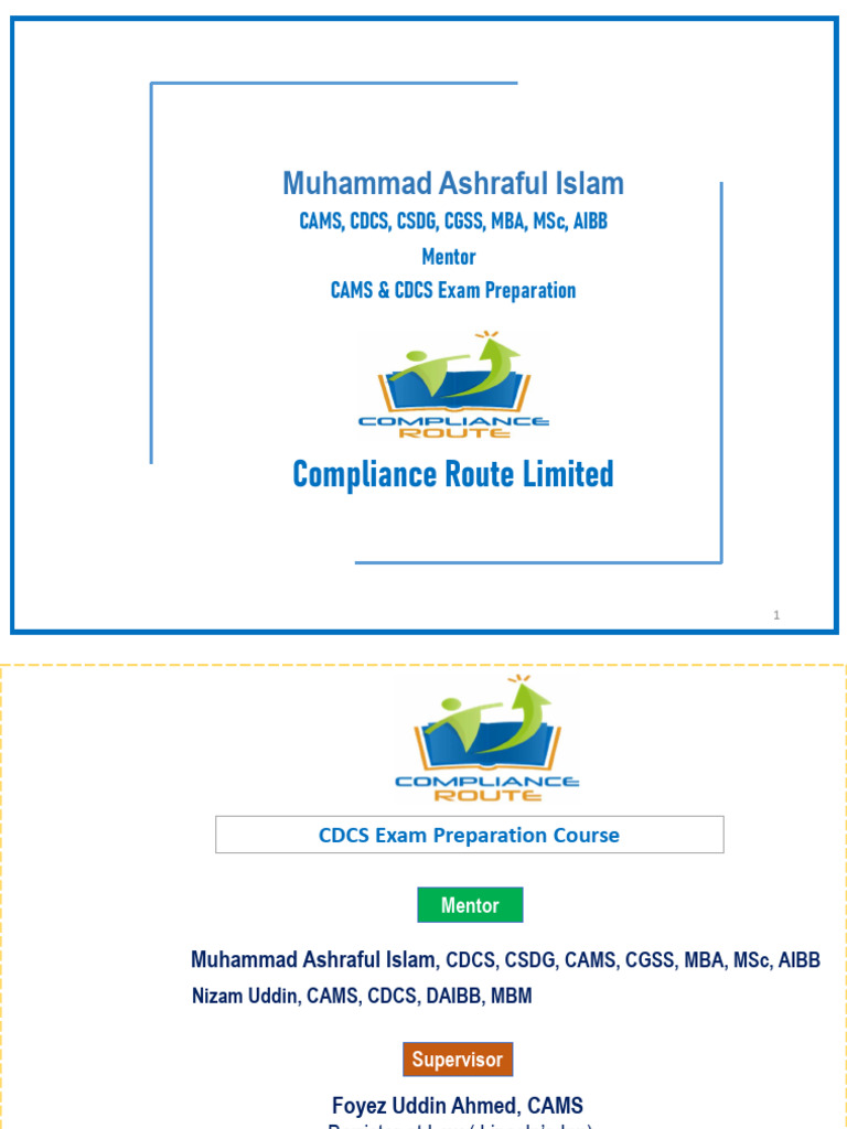 CDCS Exam Preparation Course | PDF