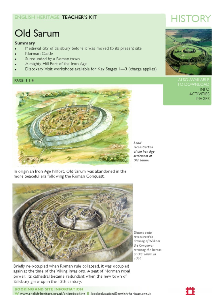 Old Sarum History For Educational Visitors PDF Salisbury Anglo