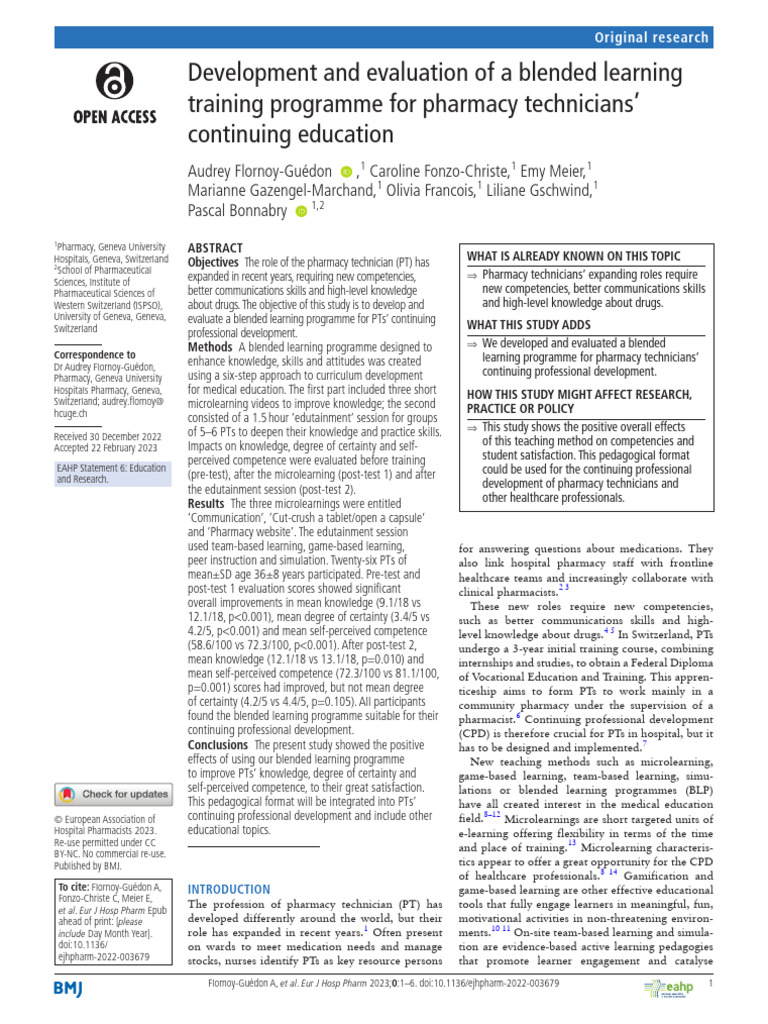 Development and Evaluation of A Blended Learning | PDF