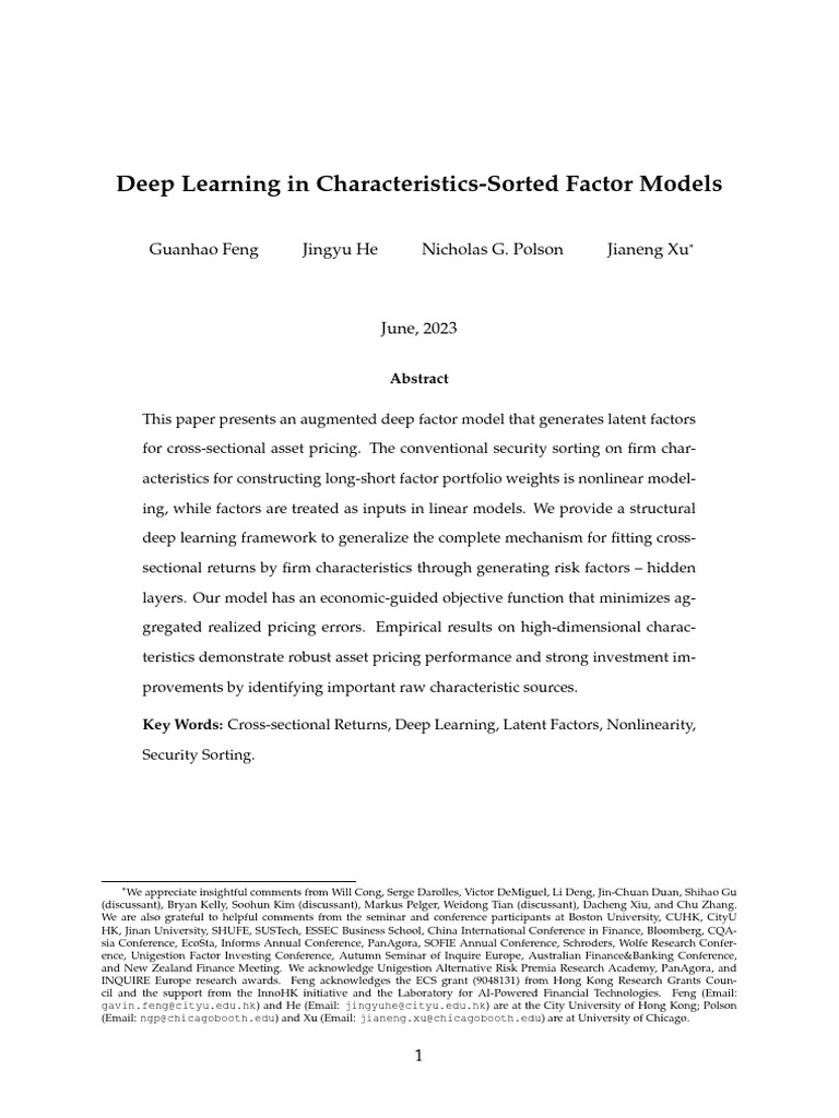 Deep learning in characteristics sorted factor models pdf