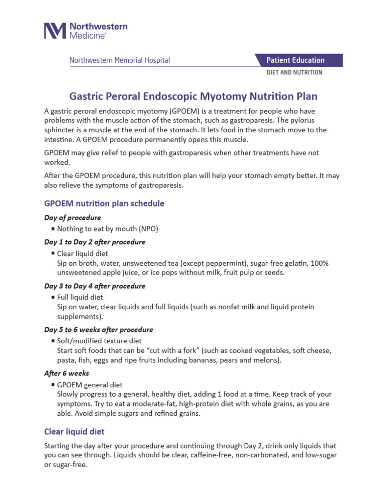 Northwestern Medicine Gastric Peroral Endoscopic Myotomy GPOEM ...