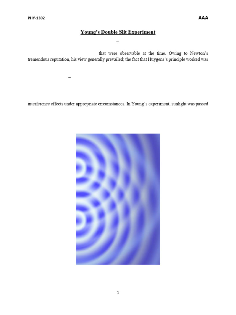 ECSE Young Double Slit Experiment | PDF