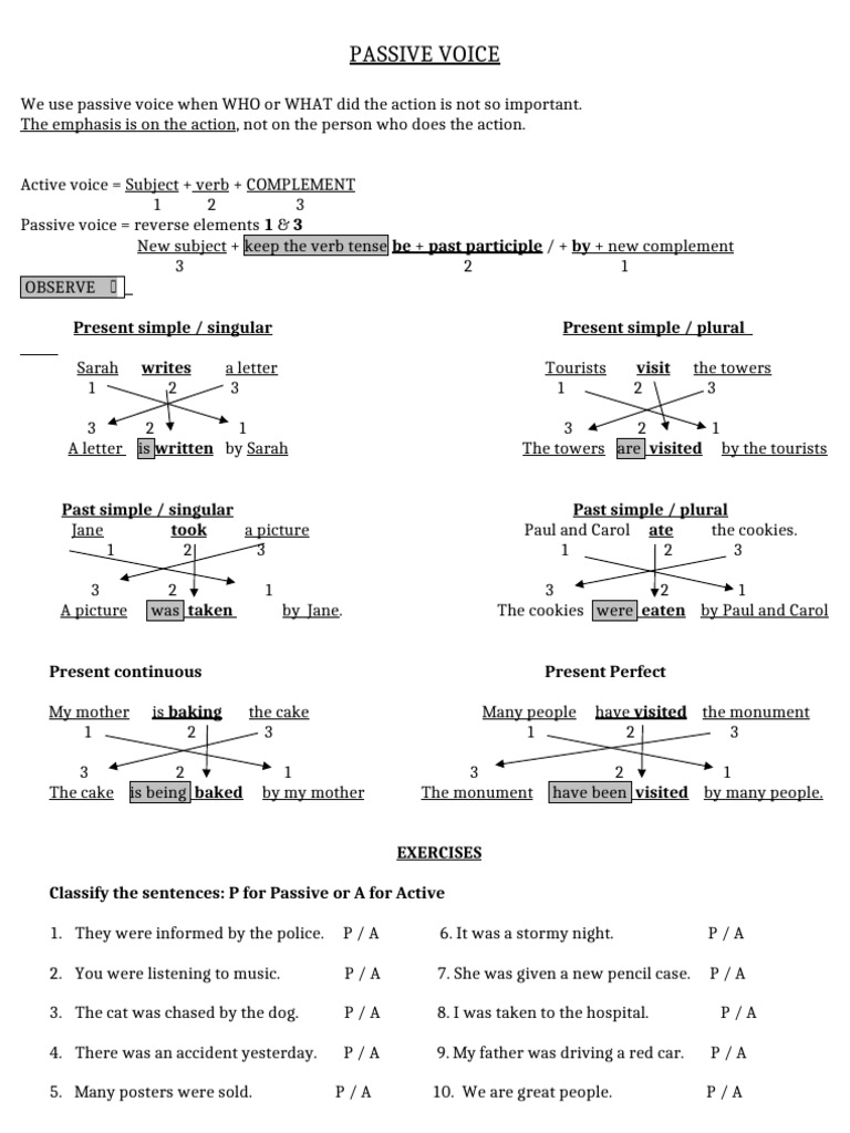 Passive Voice - Grade 10 | PDF