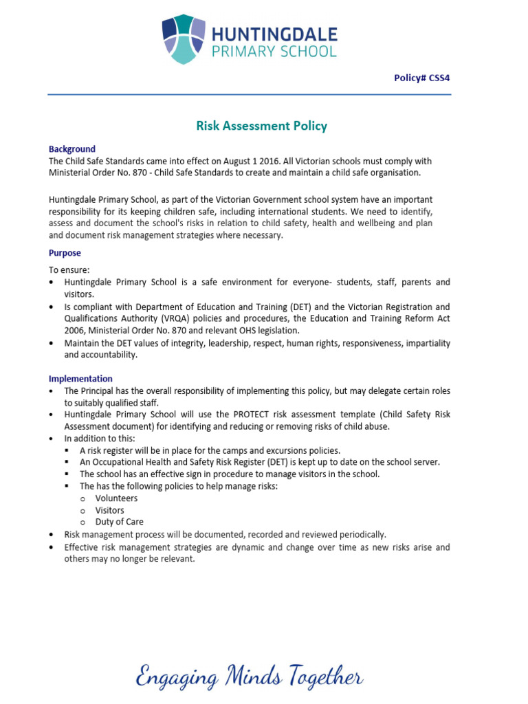 CSS4 Risk Assessment 2020 | PDF