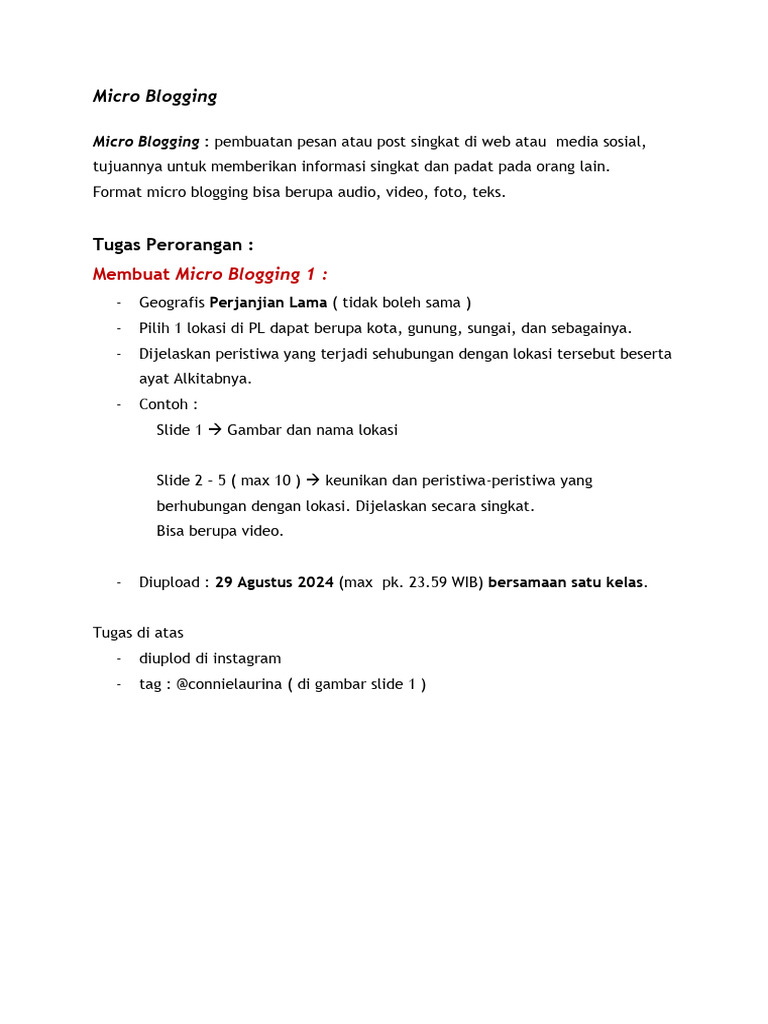 Micro Blogging Assignment Guide | PDF | Art