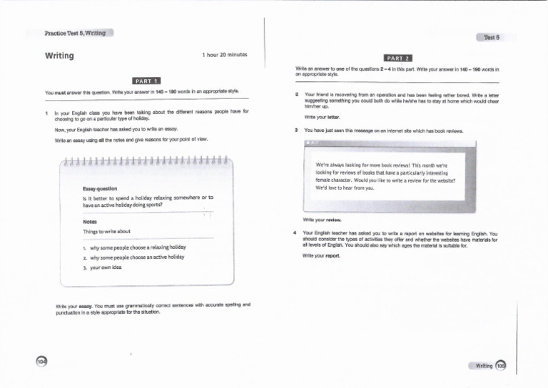 Writings b2 Test 5 | PDF