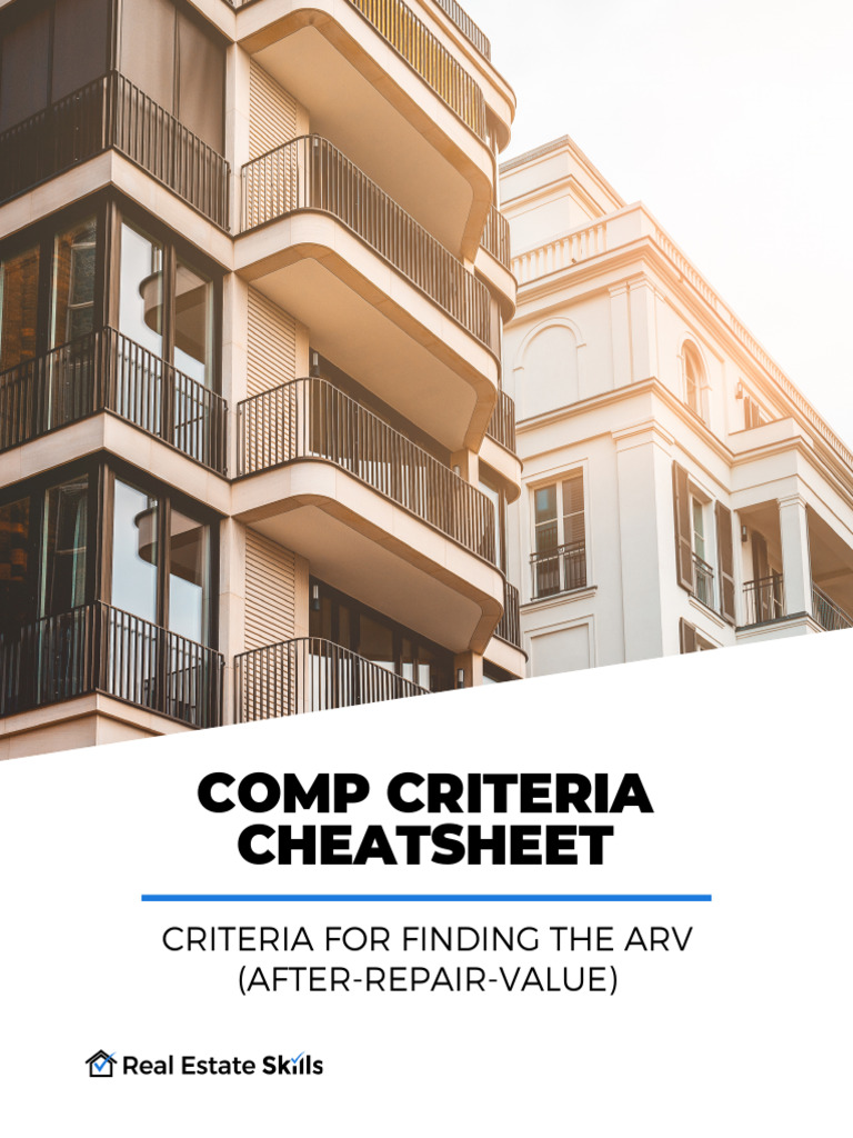 Comp Criteria Cheatsheet Real Estate Skills | PDF