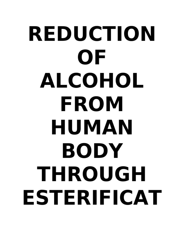 Reduction of alcohol from human body pdf