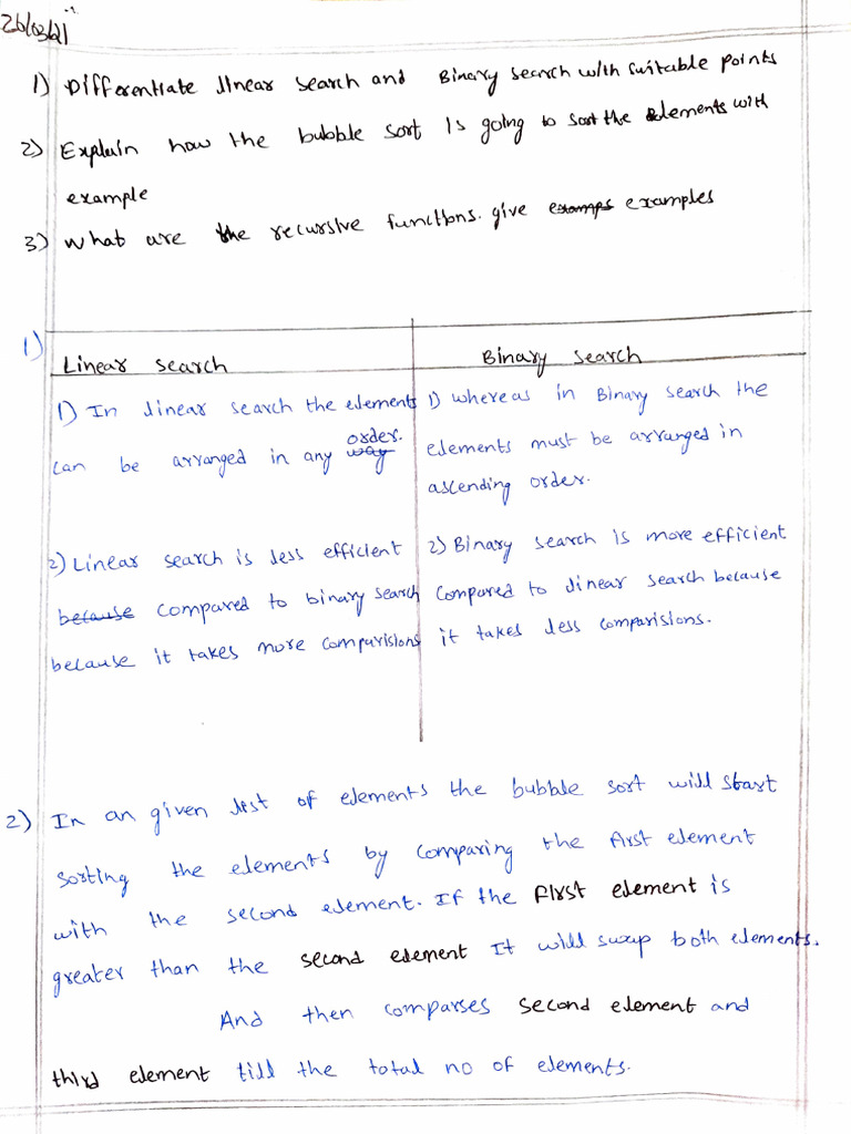 Difference Between Linear Search and Binary Search | PDF