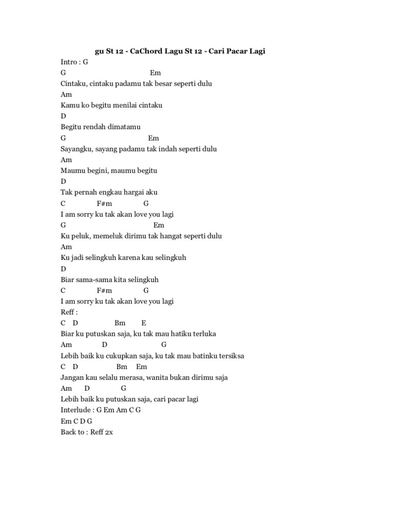 Chord Lagu St 12 Pdf