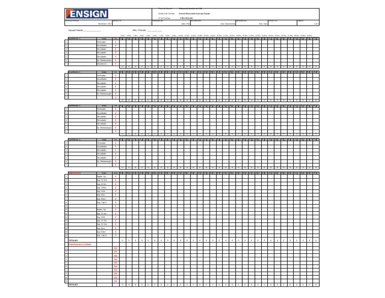 F EDV HSA-063 Control Observatión Card Por Equipo | PDF