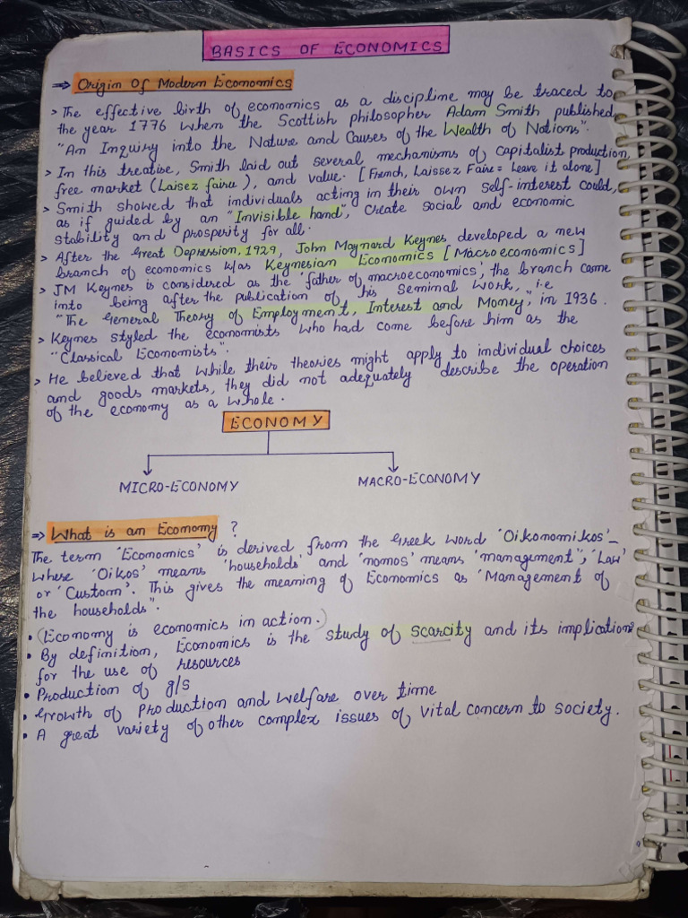 Handwritten Notes Economics, P1 - 39584752 - 2024 - 07 - 27 - 12 - 12 | PDF