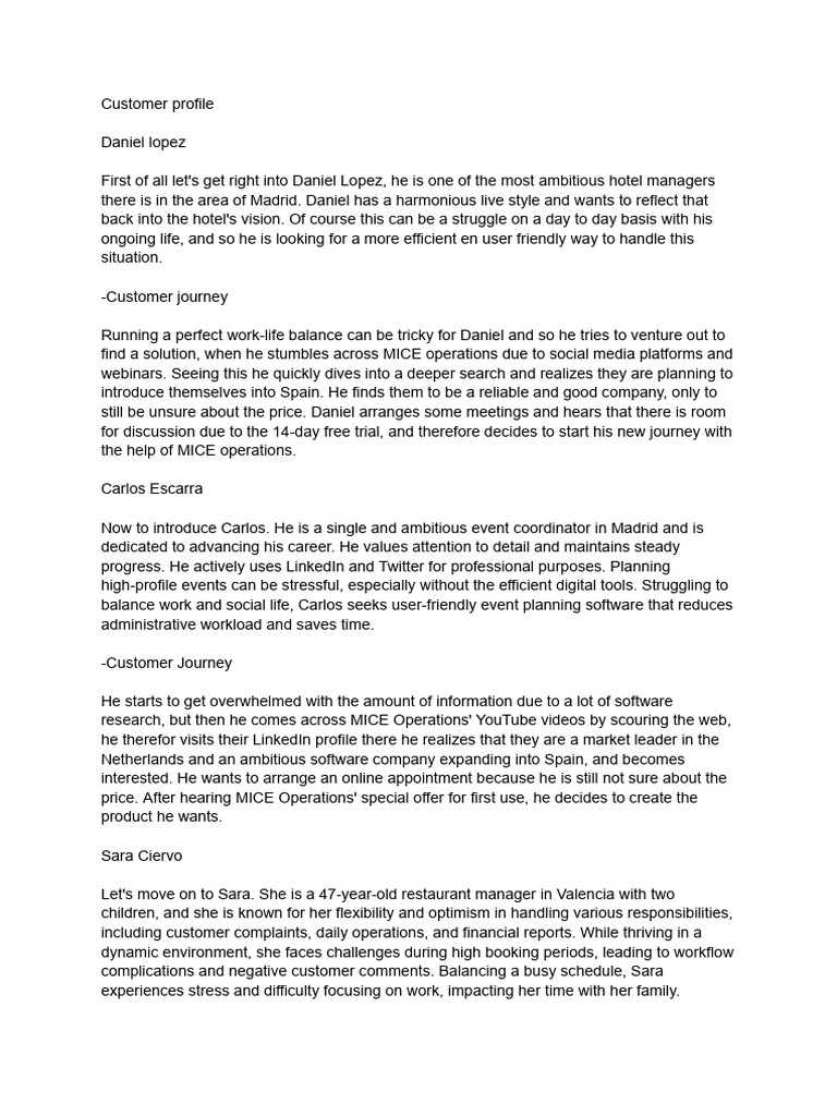 Customer Profile | PDF