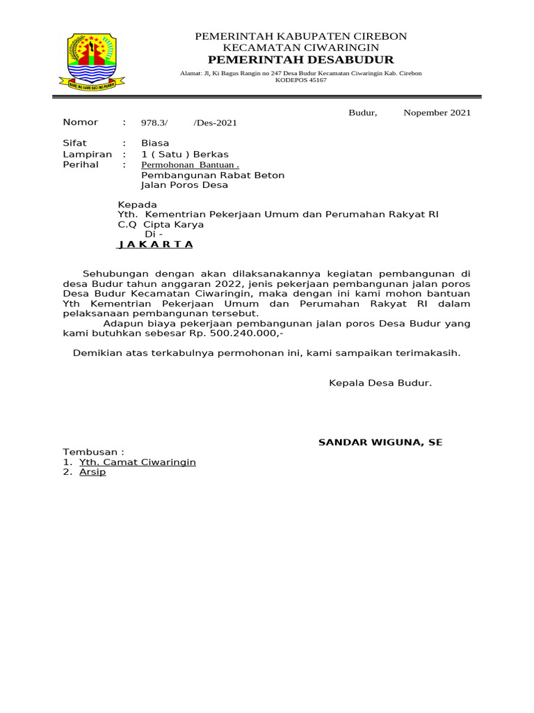 Master Proposal Rabat Beton Jalan Desa Pdf