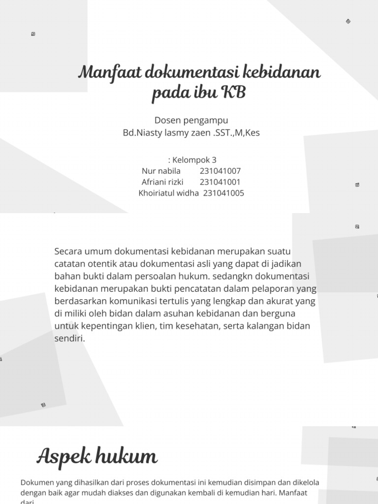 Tugas PPT Dokumentasi Ibu KB - 20240324 - 232600 - 0000 | PDF