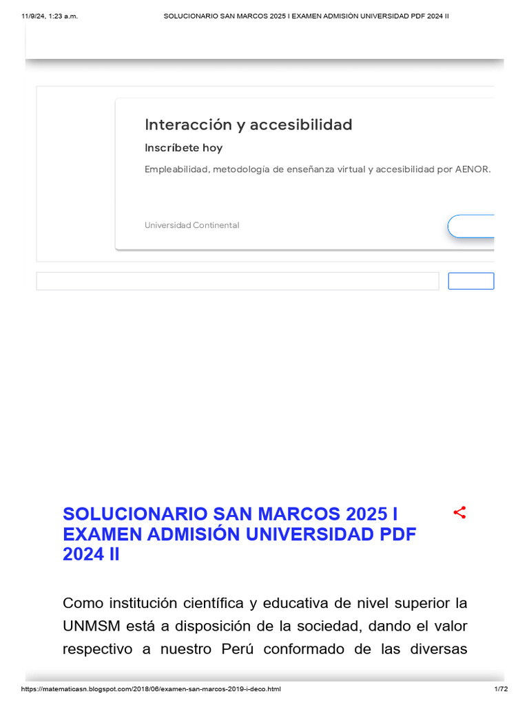 Solucionario Examen San Marcos 2025 I PDF Comportamiento Teoría