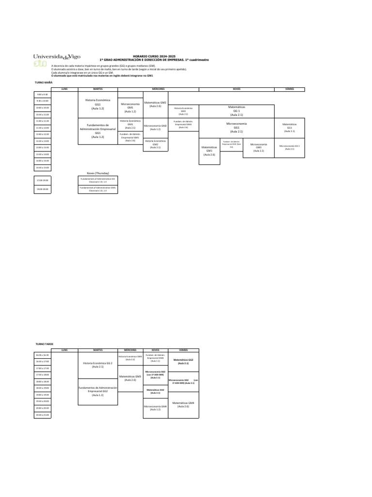 Horario Ade Usc Examenes