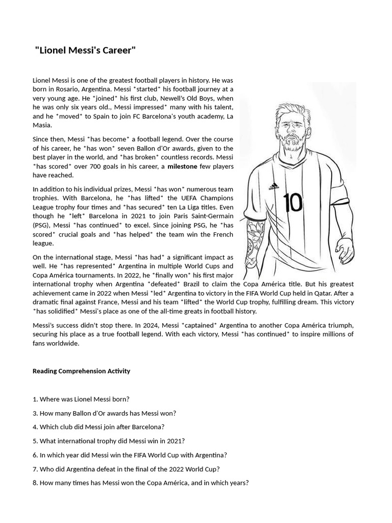 Lionel Messi - Present Perfect | PDF