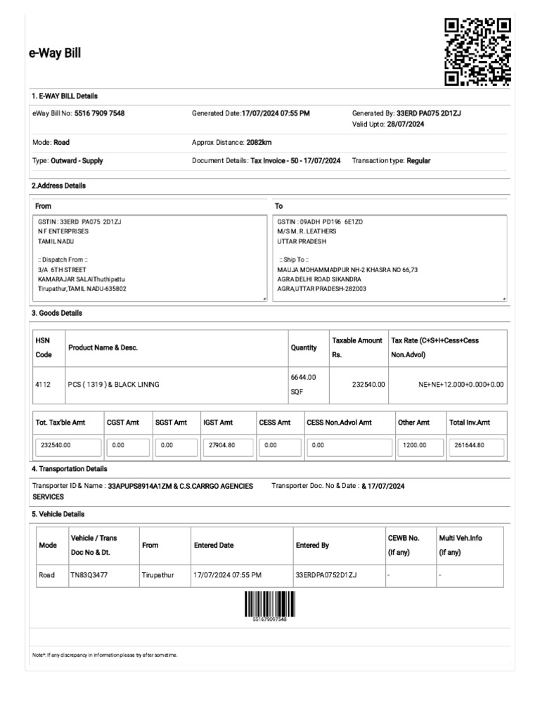 E way bill pdf