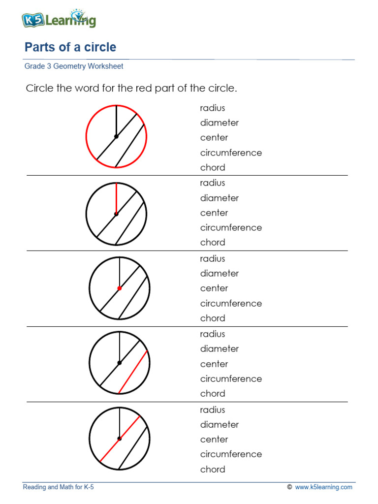 Grade 3 Geometry Circles Parts | PDF