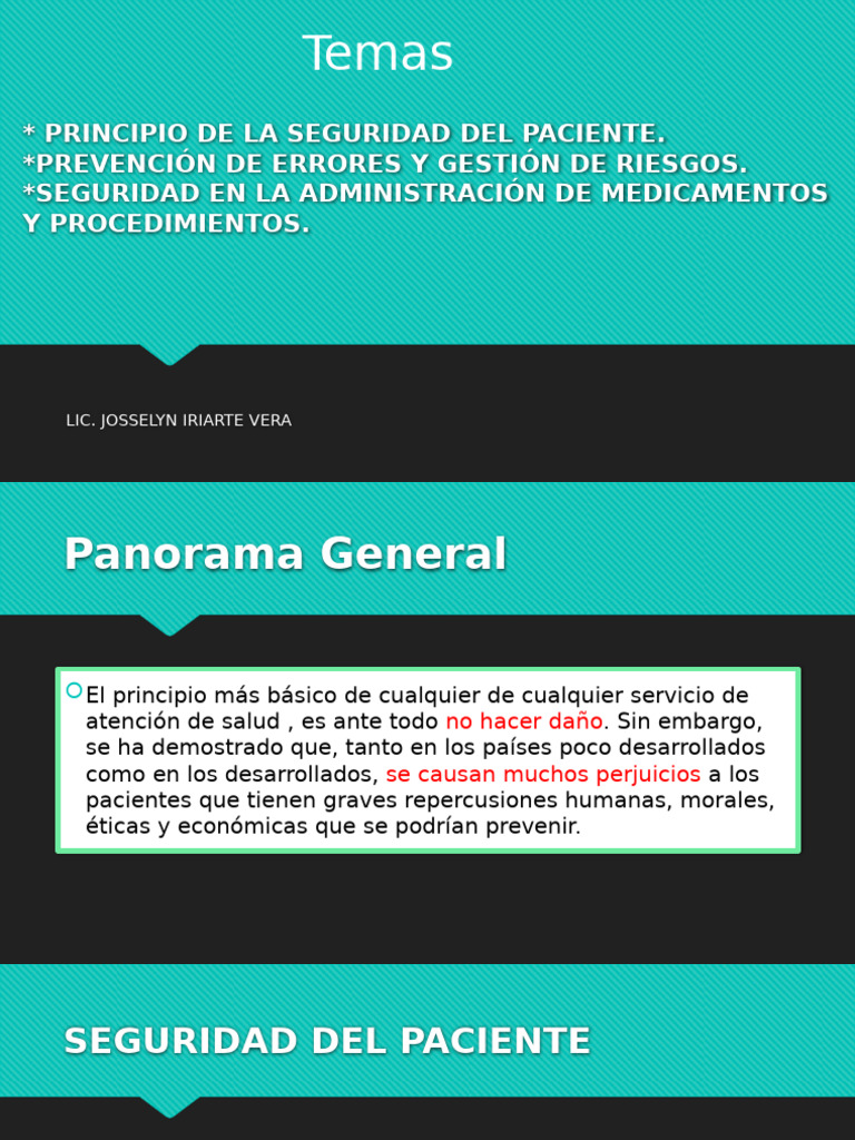 Principio de La Seguridad Del Paciente | PDF