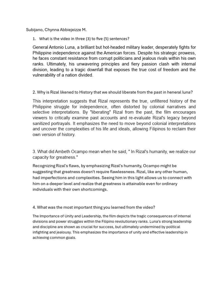 Rizal 1 minute paper reflection pdf