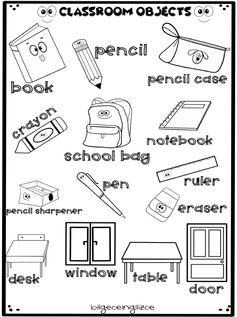 Classroom Objects Colour Primero Pdf