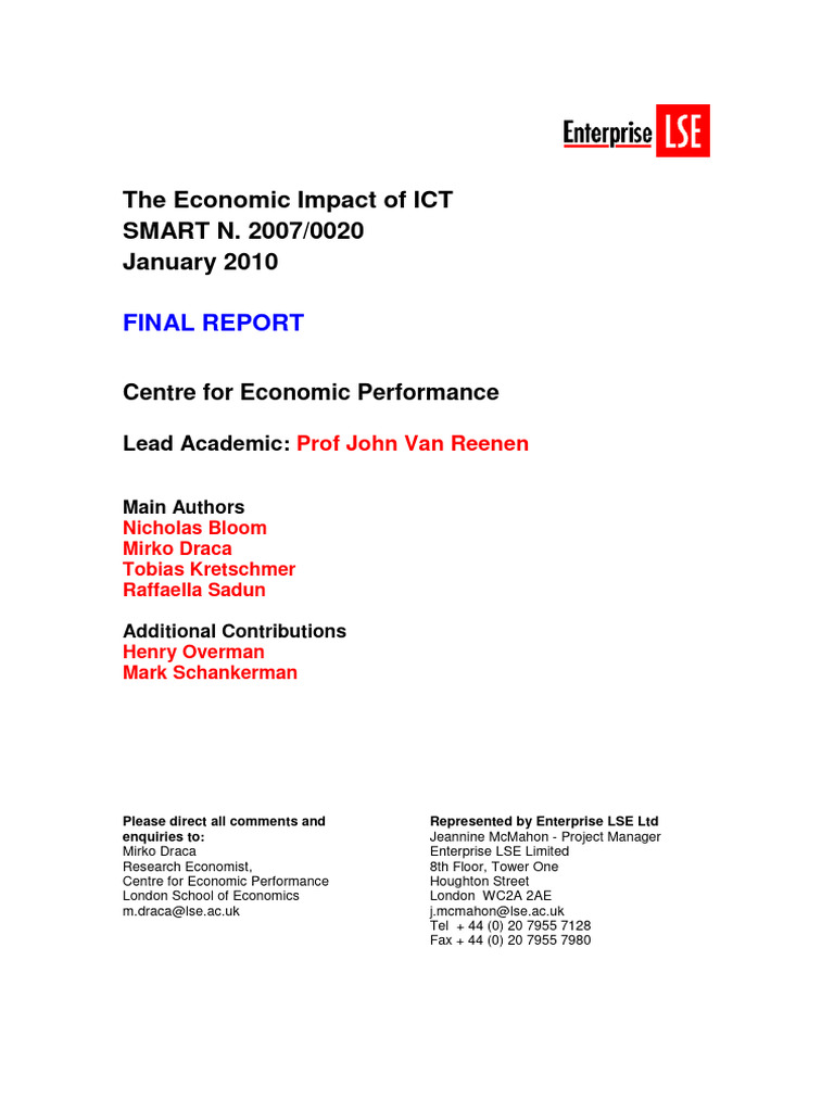 Economic Impact of ICT Report 2010 | PDF | Economic Growth | Innovation