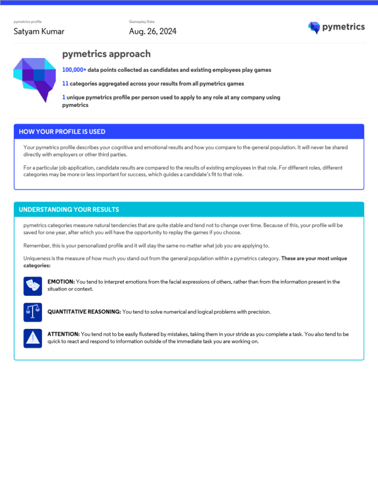 Factor Trait Report - Satyam Kumar | PDF