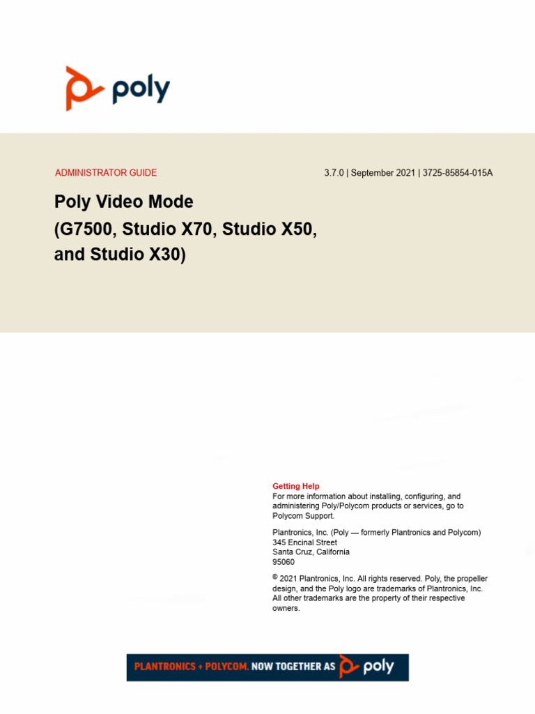 Poly Video Mode Admin 3 7 0 | PDF