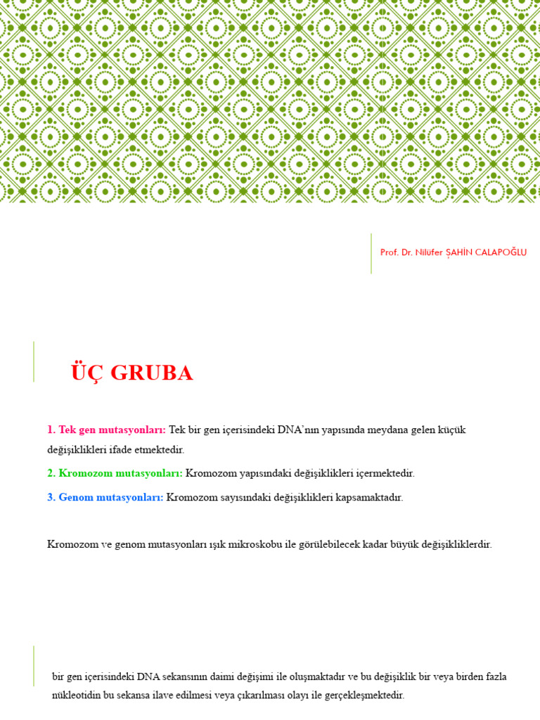 Diş Ders 25, Tek Gen 2 | PDF
