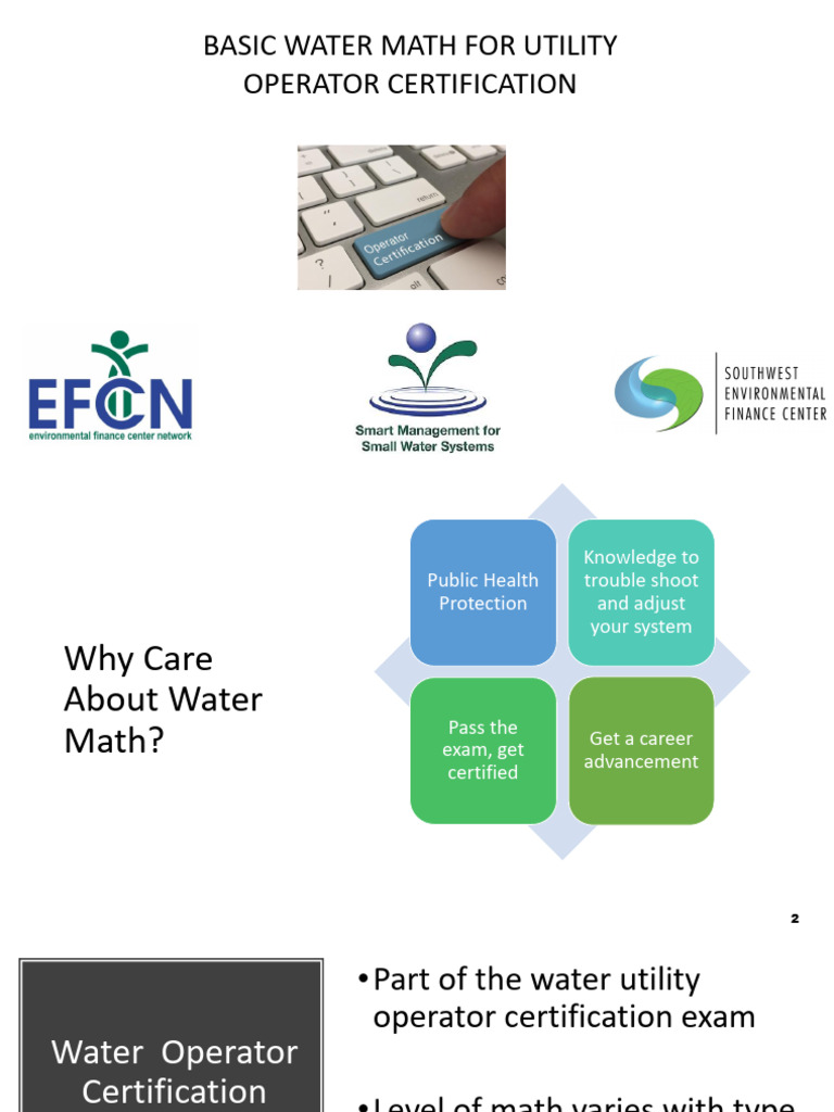 Water Math for Utility Certification | PDF | Volume | Chlorine