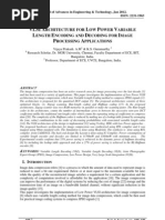 Download VLSI ARCHITECTURE FOR LOW POWER VARIABLE LENGTH ENCODING AND DECODING FOR IMAGE PROCESSING APPLICATIONS by IJAET Journal SN76853597 doc pdf