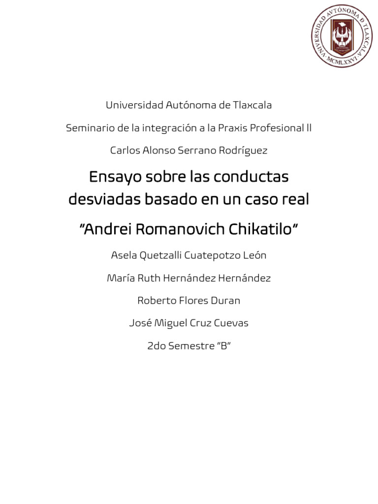 Andrei Romanovich Chikatilo | PDF | Violación | Homicidio
