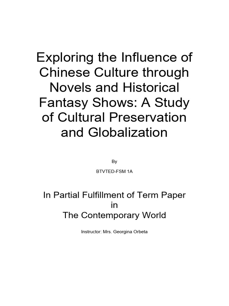 Exploring The Influence of Chinese Culture Through Novels and ...