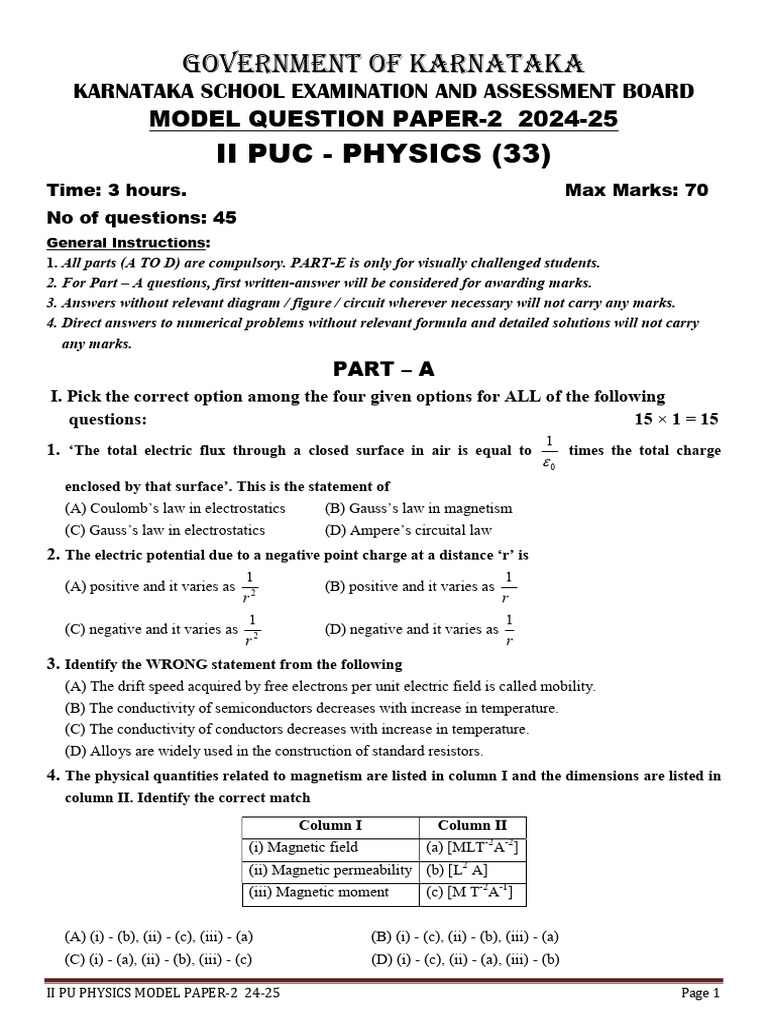 33 Physics MQP 2 | PDF