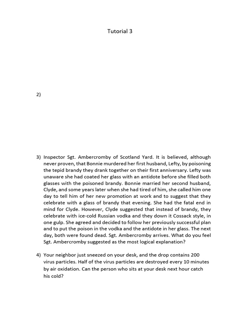 Tutorial 3 | PDF