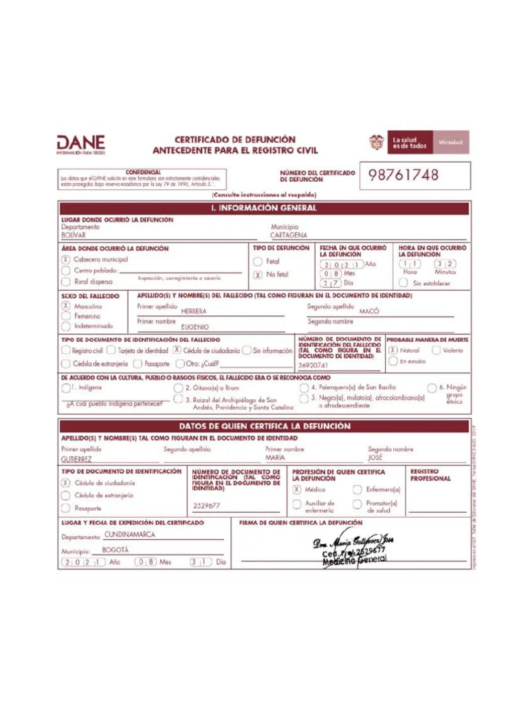 Forma DANE Def1 | PDF