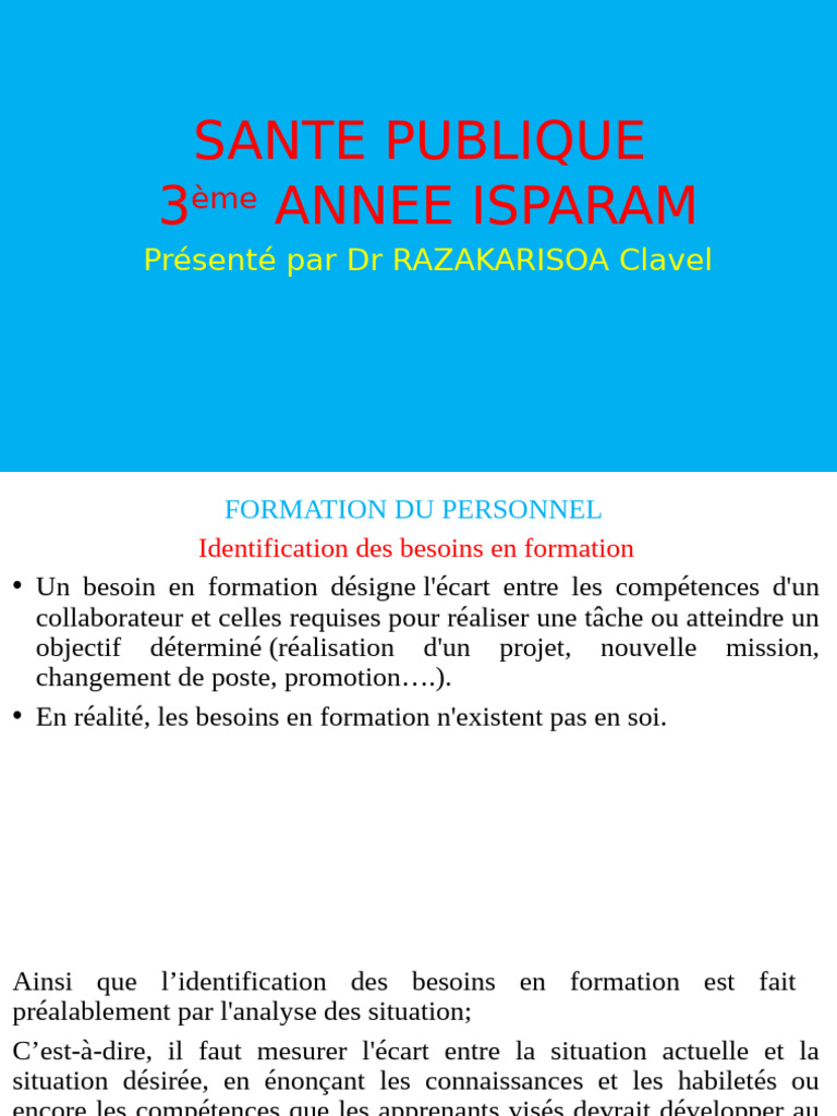 Sante Pub 3ème Année Mod 2 | PDF