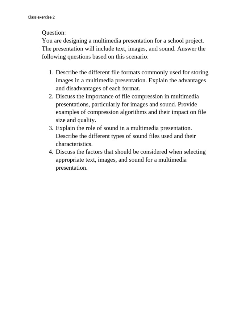 Class exercise 2 pdf