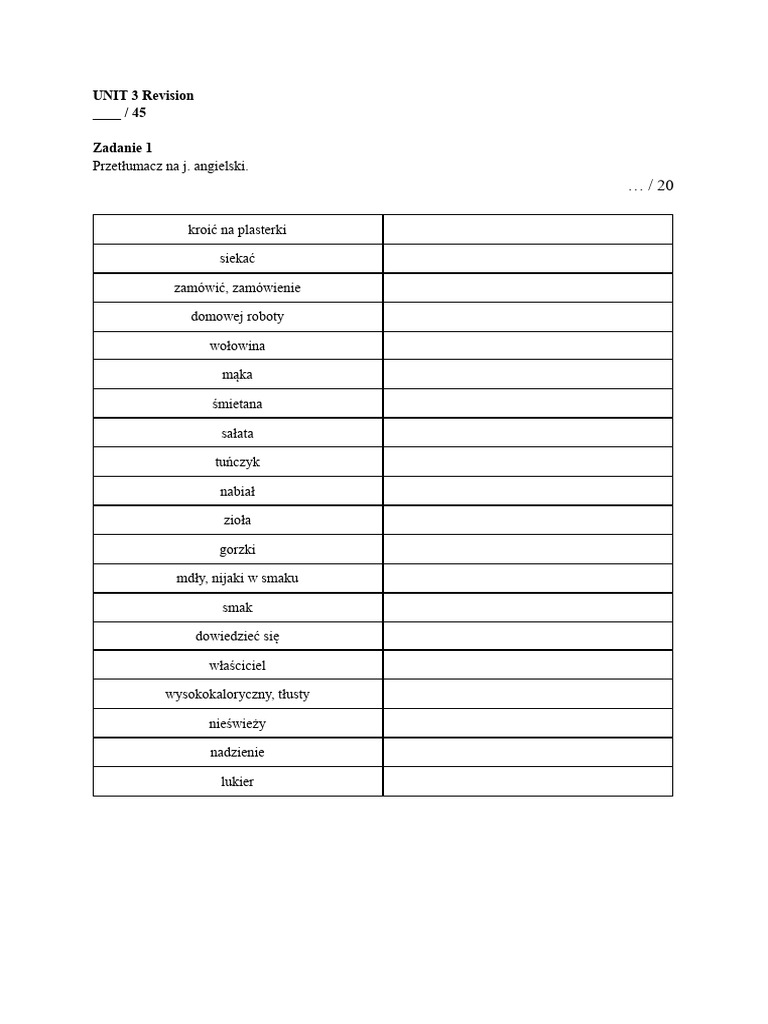 UNIT 3 Revision B1 | PDF