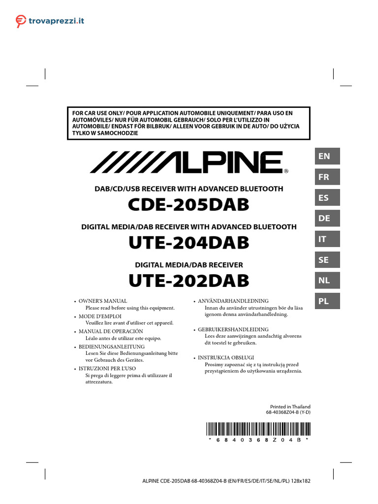 Alpine CDE-205DAB Not Turning On