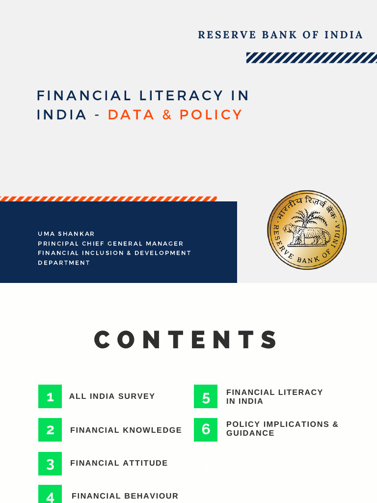 Session 1.3 - Uma Shankar - Financial Literacy in India - Data and ...