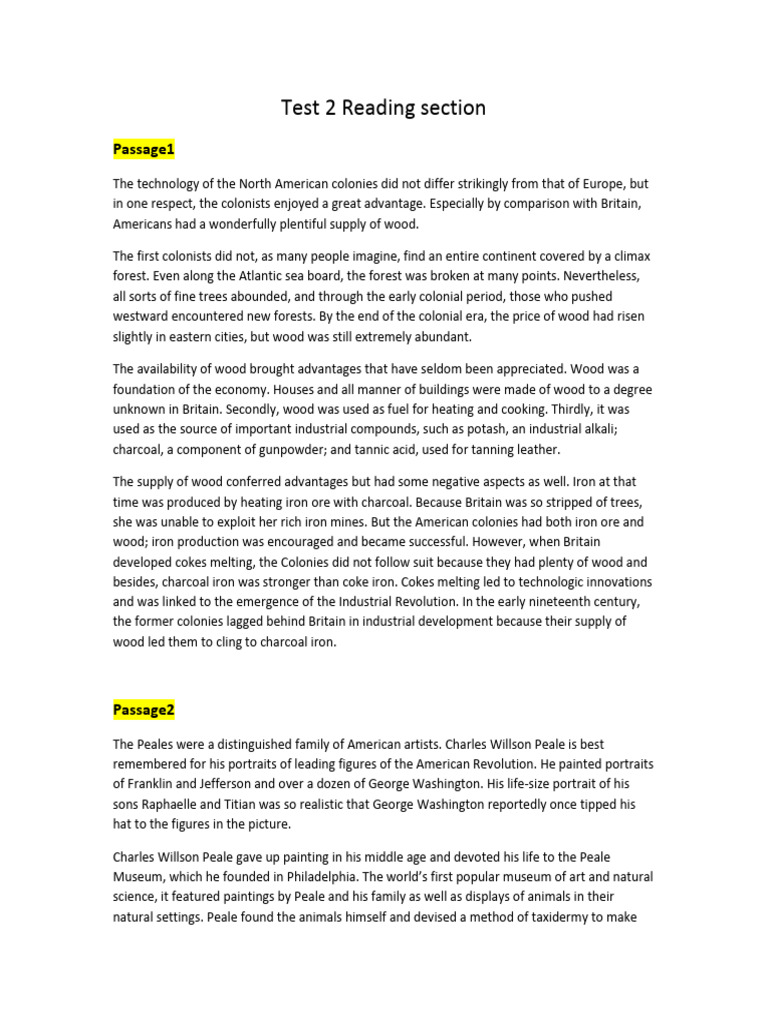 Reading Passages Test 2 | PDF