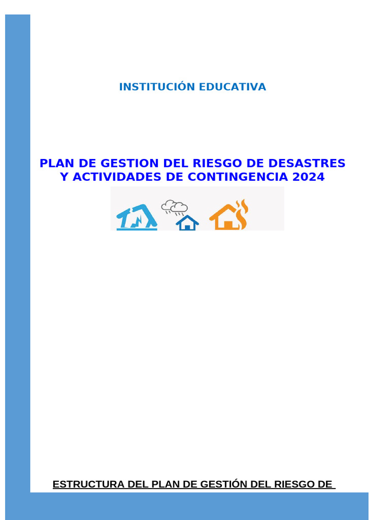 Plan de Gestion Del Riesgo de Desastres | PDF | Radiación | Desastres ...
