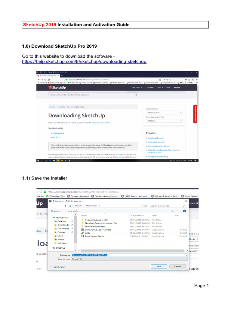 SketchUp 2019 Installation Guide | PDF | Business | Technology ...