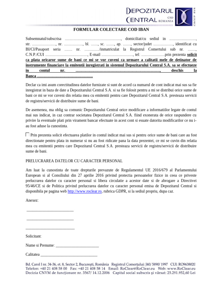 Formular Colectare IBAN Final2023-2 | PDF