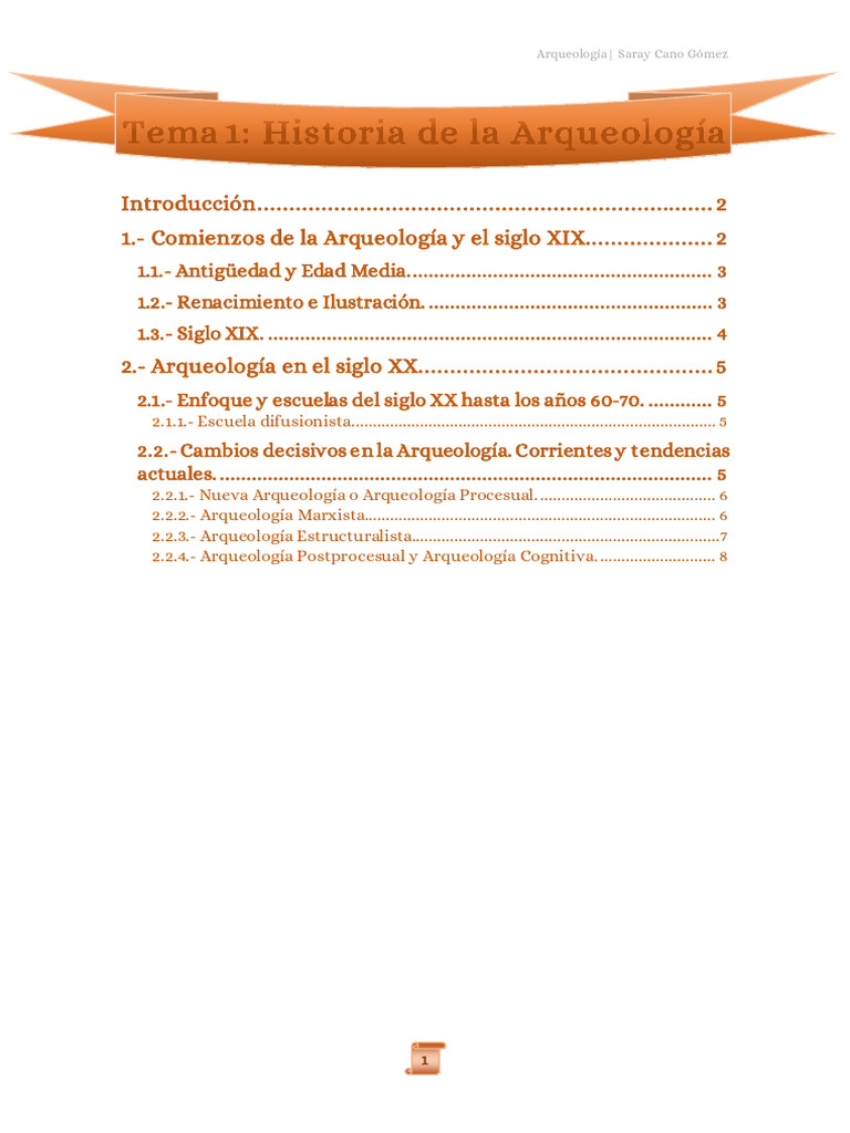 Tema 1 Historia De La Arqueología Pdf