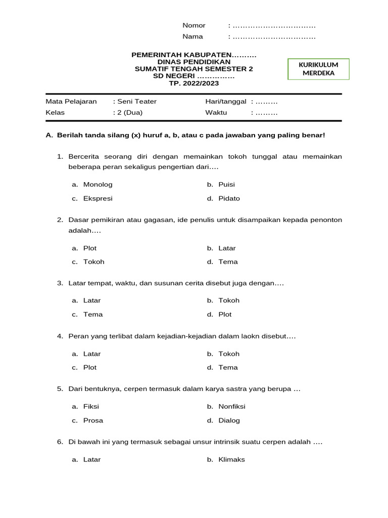 Sumatif Tengah Semester | PDF