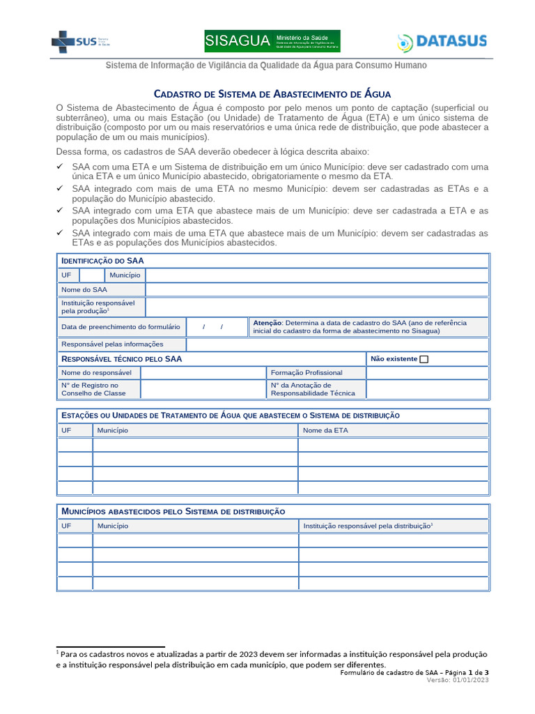 04.cadastro de SAA 2023 | PDF